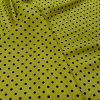 Lycra jaune wasabi pois noirs fins 1