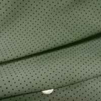 Lycra kaki clair pois noirs fins 2