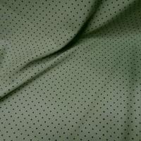 Lycra kaki clair pois noirs fins 3 