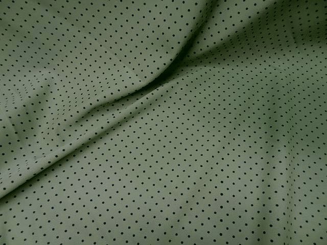 Lycra kaki clair pois noirs fins 3