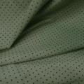 Lycra kaki clair pois noirs fins 4 