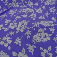 Lycra lavande fleurs hawaiennes blanches 1