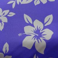 Lycra lavande fleurs hawaiennes blanches 3