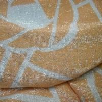 Lycra lurex prismes blanc et abricot 1 