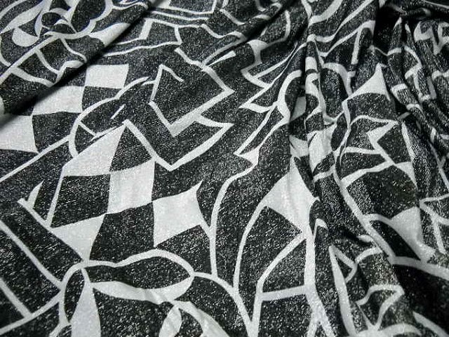 Lycra lurex prismes blanc et noir 3