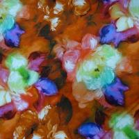 Lycra marron tanne fleurs floutees 3