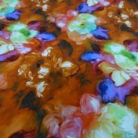 Lycra marron tanne fleurs floutees 4 