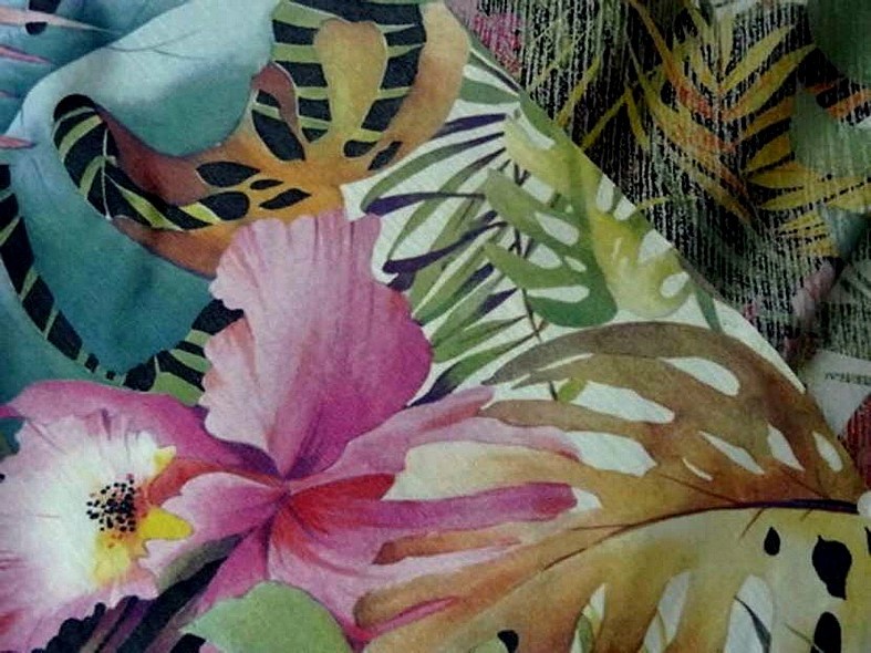 Lycra motif jungle lurex reversible 1