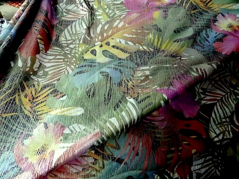 Lycra motif jungle lurex reversible 2