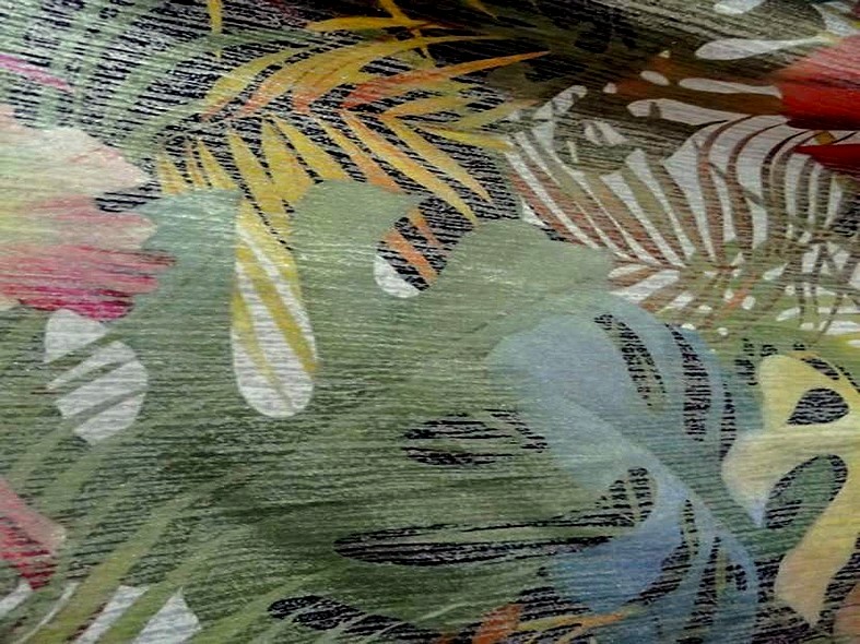 Lycra motif jungle lurex reversible 3