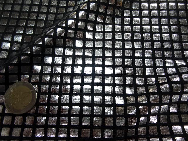 Lycra noir cubes 3d argent