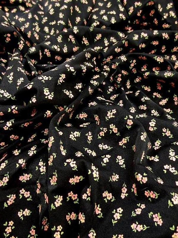 Lycra noir fin fleuri 1 
