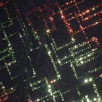 Lycra paillettes matrice orange-vert 1