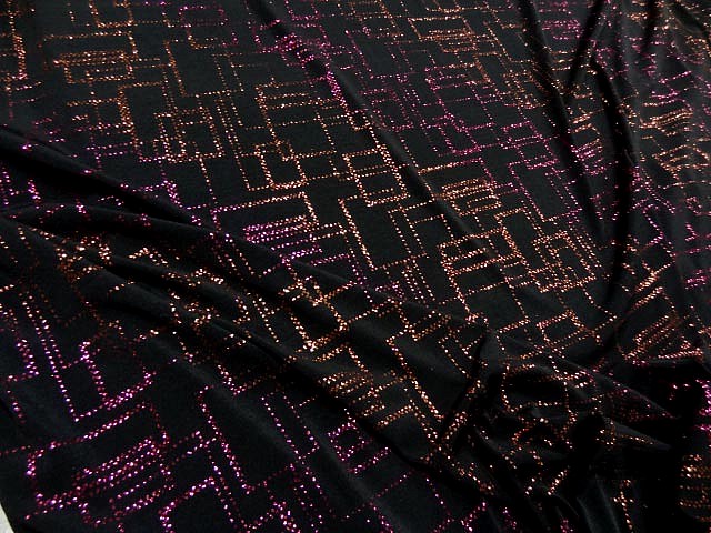 Lycra paillettes matrice rose orange 1
