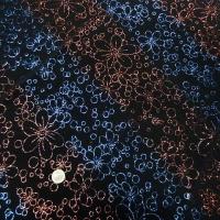 Lycra paillettes rayures flowers orange bleu 1 