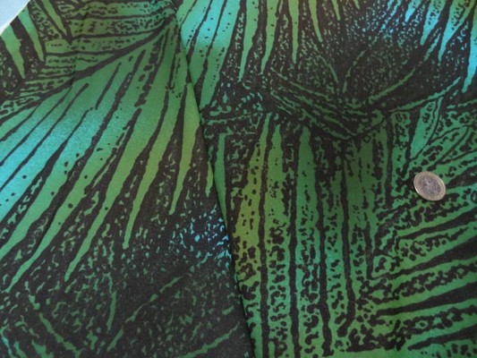 Lycra maillot de bain marron feuillage vert-turquoise 4