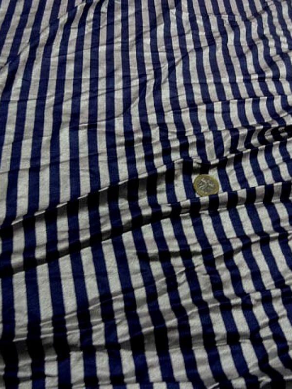 Lycra raye bleu nuit et gris metal 3 