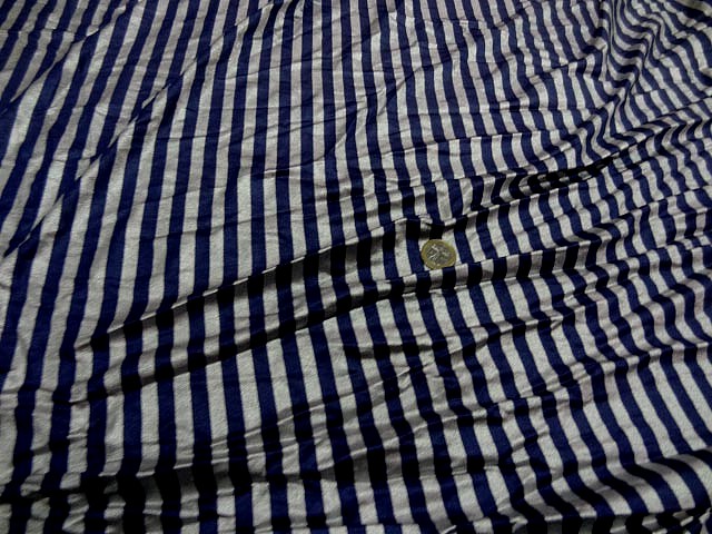 Lycra raye bleu nuit et gris metal 3