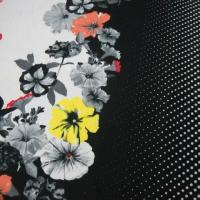 Lycra raye effet clair obscur et fleurs 1 1