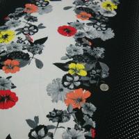 Lycra raye effet clair obscur et fleurs 2 1