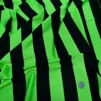 Lycra rayures bagnard larges vert pomme et noir 2