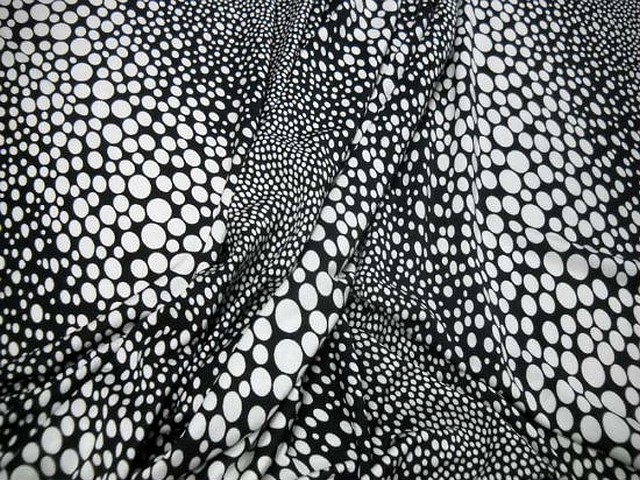 Lycra rayures de pois en perspective blanc noir 2 1
