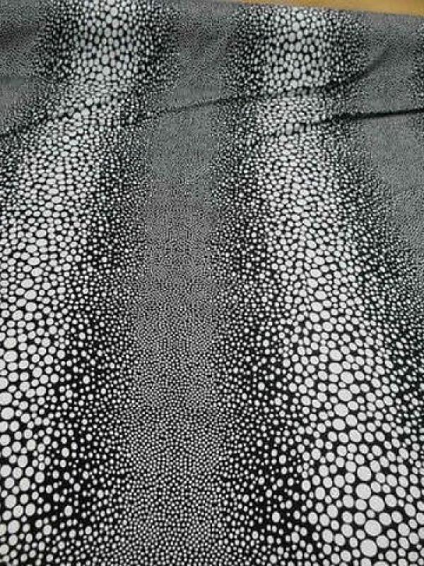 Lycra rayures de pois en perspective blanc noir 2 