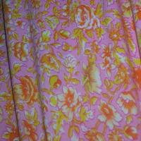 Lycra rose clair fleuri orange 2 