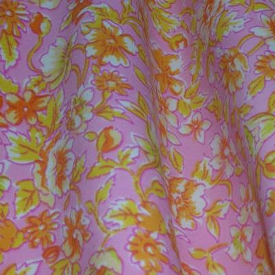 Lycra rose clair fleuri orange 3 