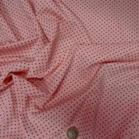 Lycra rose poudre pois noir fin 2 