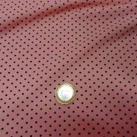 Lycra rose poudre pois noir fin 3 