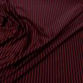 Lycra rouge carmin et noir fines rayures 1 