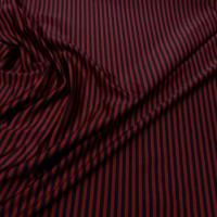Lycra rouge carmin et noir fines rayures 1