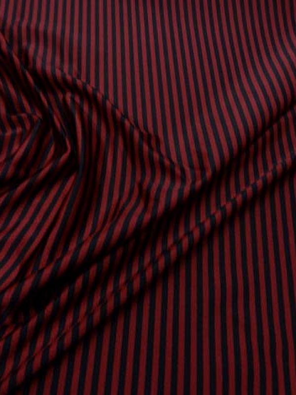 Lycra rouge carmin et noir fines rayures 1 