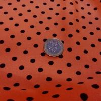 Lycra satin orange saumone pois noirs 1