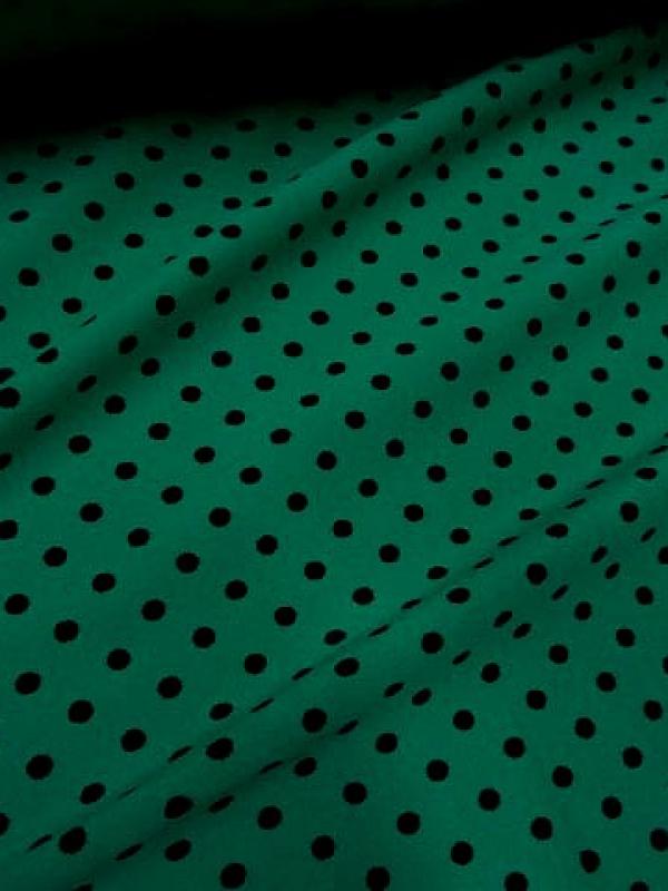 Lycra vert emeraude pois noir moyen 3 