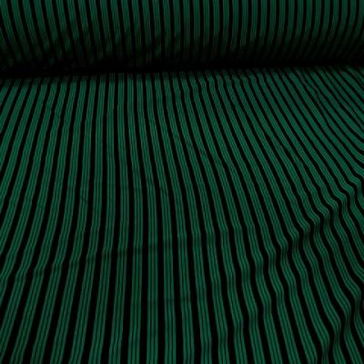 Lycra vert emeraude rayures et lignes noires 1 