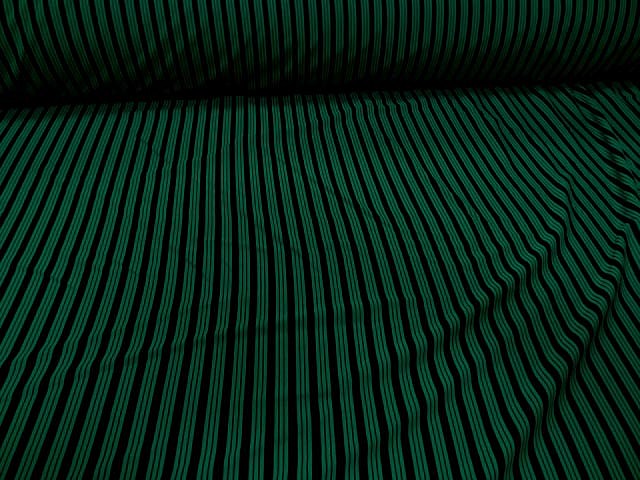 Lycra vert emeraude rayures et lignes noires 1