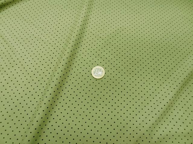 Lycra vert tilleul pois noirs fins 1