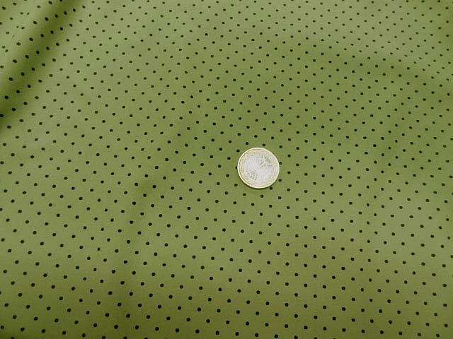 Lycra vert tilleul pois noirs fins 2