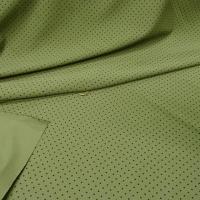 Lycra vert tilleul pois noirs fins 3