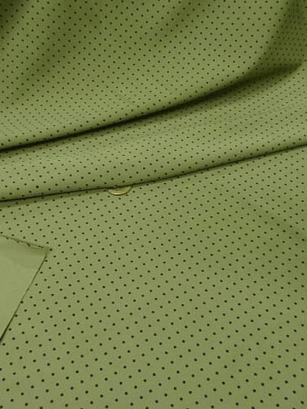Lycra vert tilleul pois noirs fins 3 