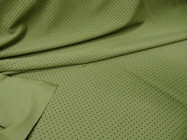 Lycra vert tilleul pois noirs fins 3