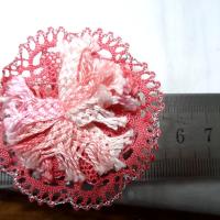 Macaron dentelle rose a coudre 1