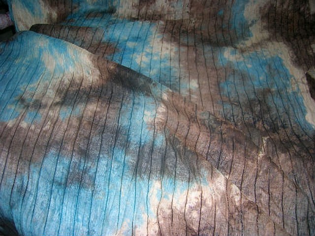 Maille coton marbree marron bleu a sequins 2