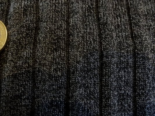 Maille coton polyester gris foncé chinée 007
