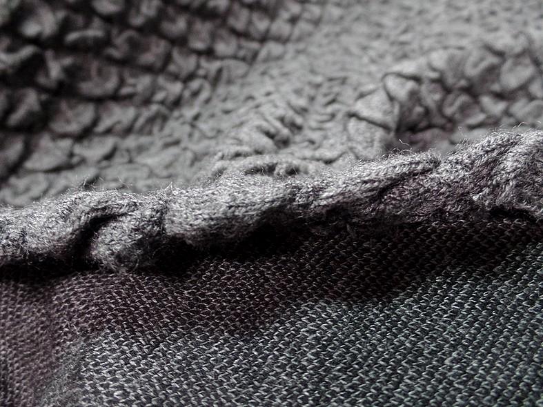 Maille de laine bouillonee gris moyen 1