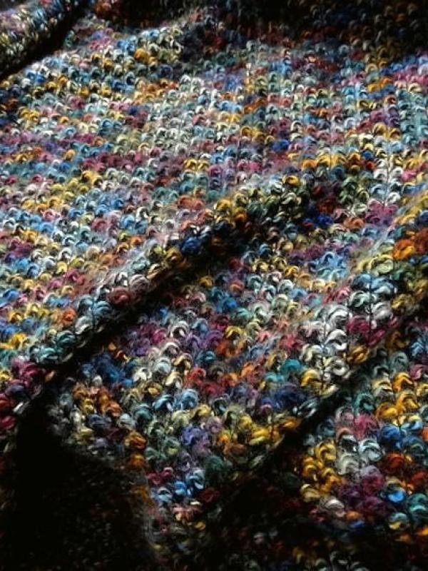 Maille epaisse bouclee multicolore 6 