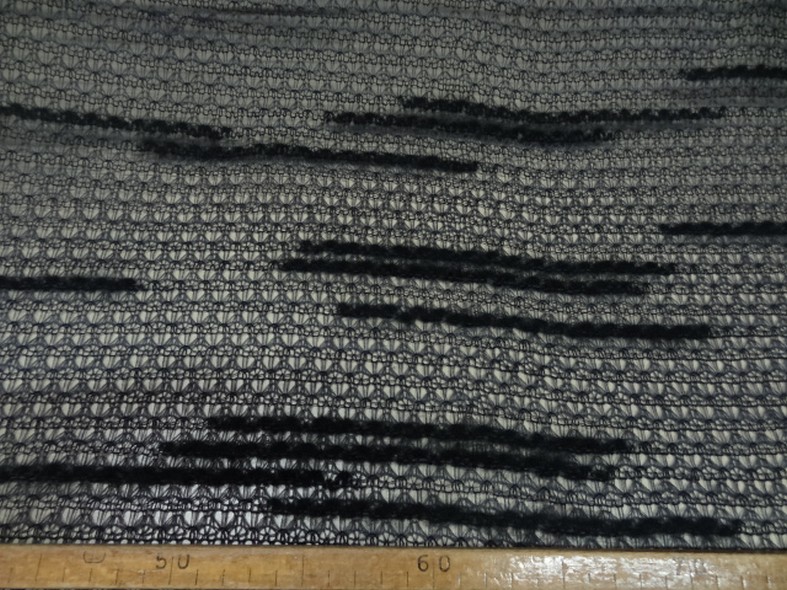 Maille fantaisie ajouree gris moyen et noir 4