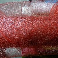 Maille fine rouge metallise argent 1